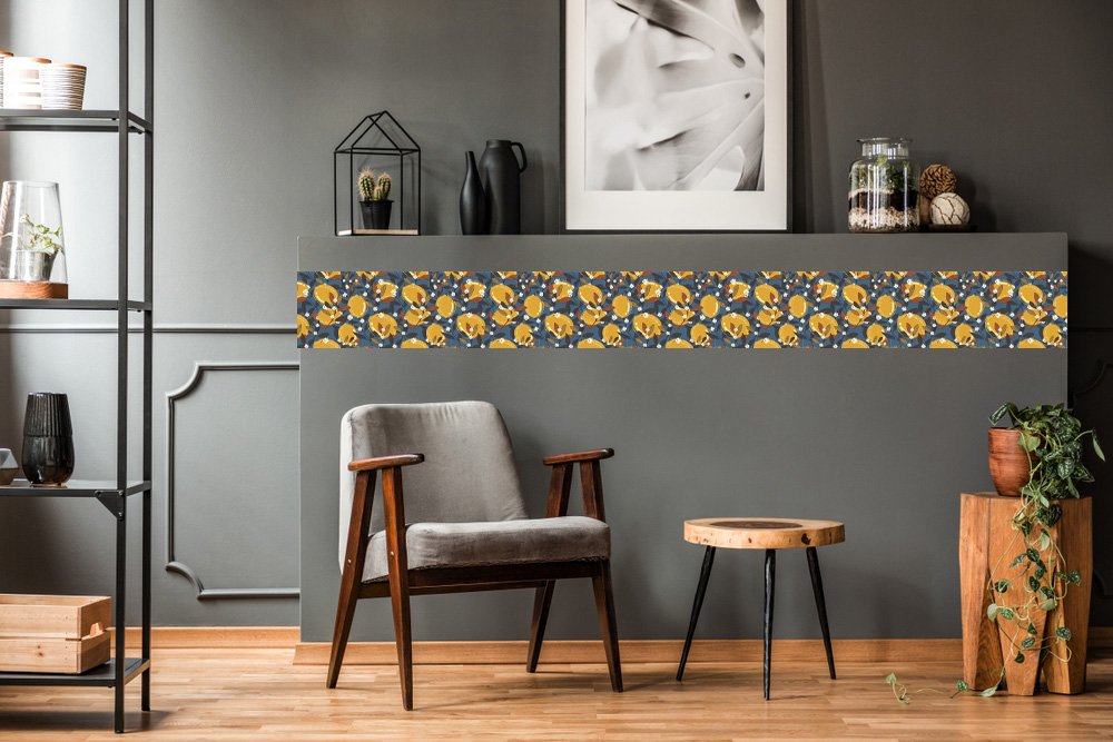 Lemons and Leaves Pattern Self Adhesive Tile Roll decorative masterpiece for home decor