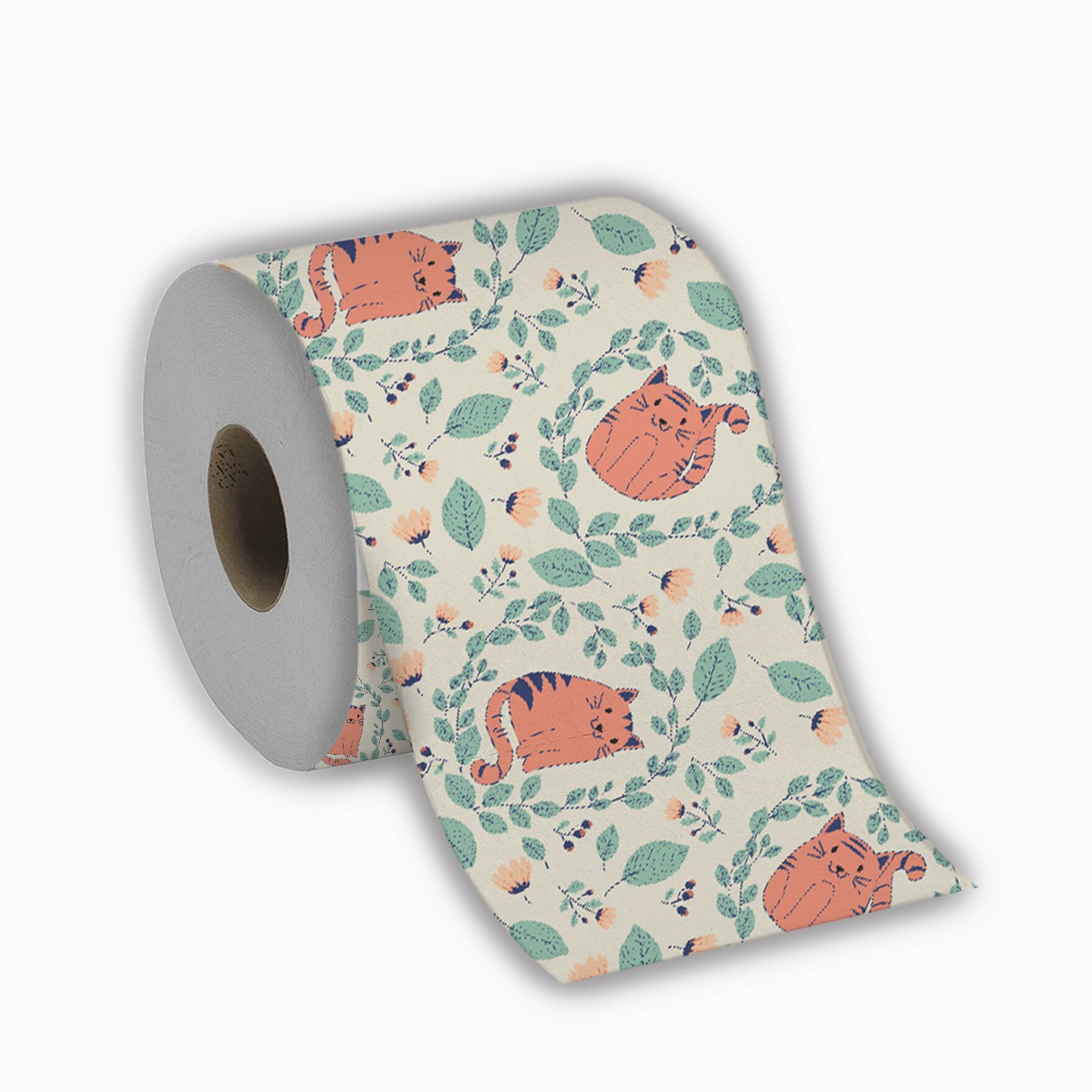 Beautiful Orange Cats & Flowers Self Adhesive Tile Roll    decorative masterpiece for home decor