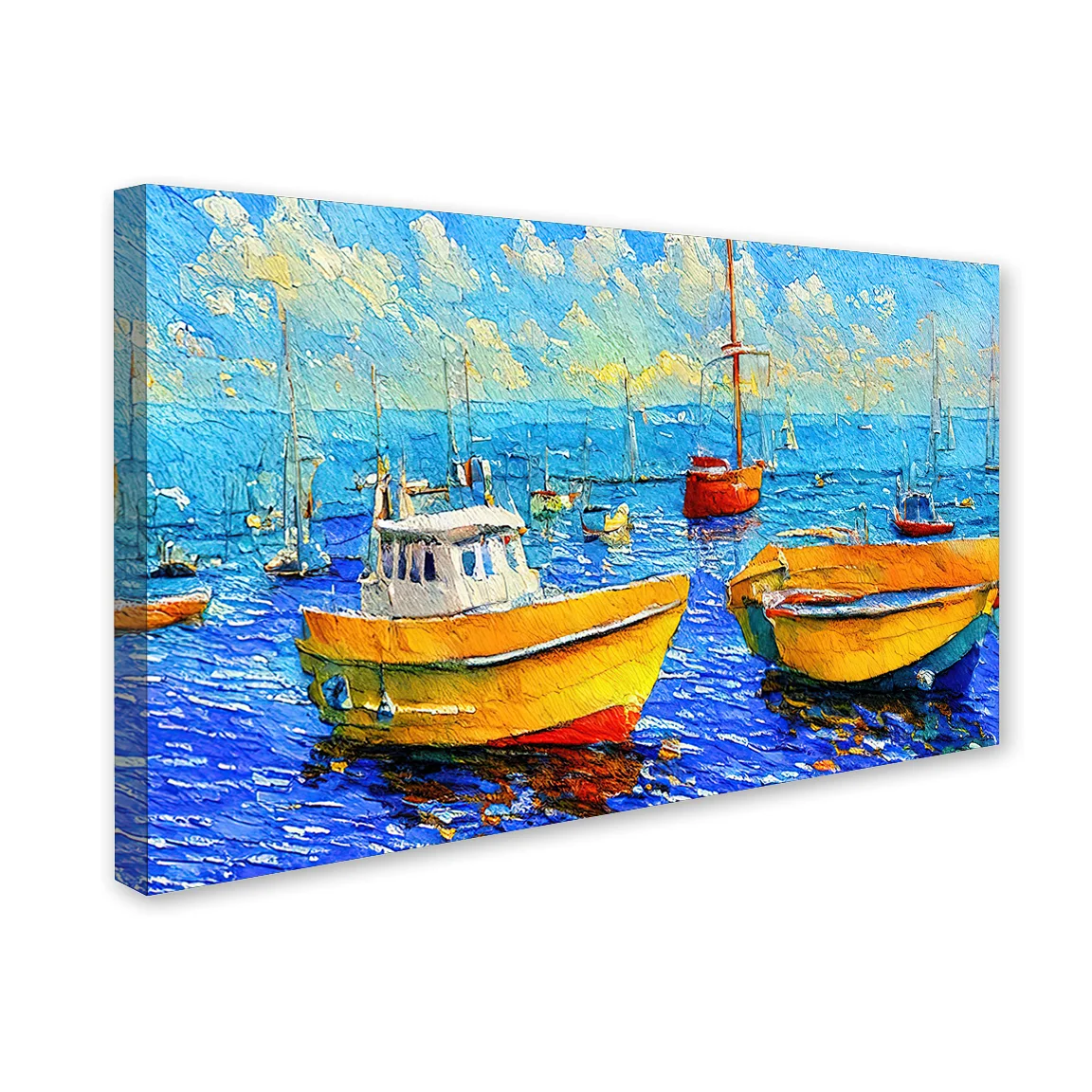 Boat In the Sea Premium Canvas Wall Painting decorative masterpiece for home decor