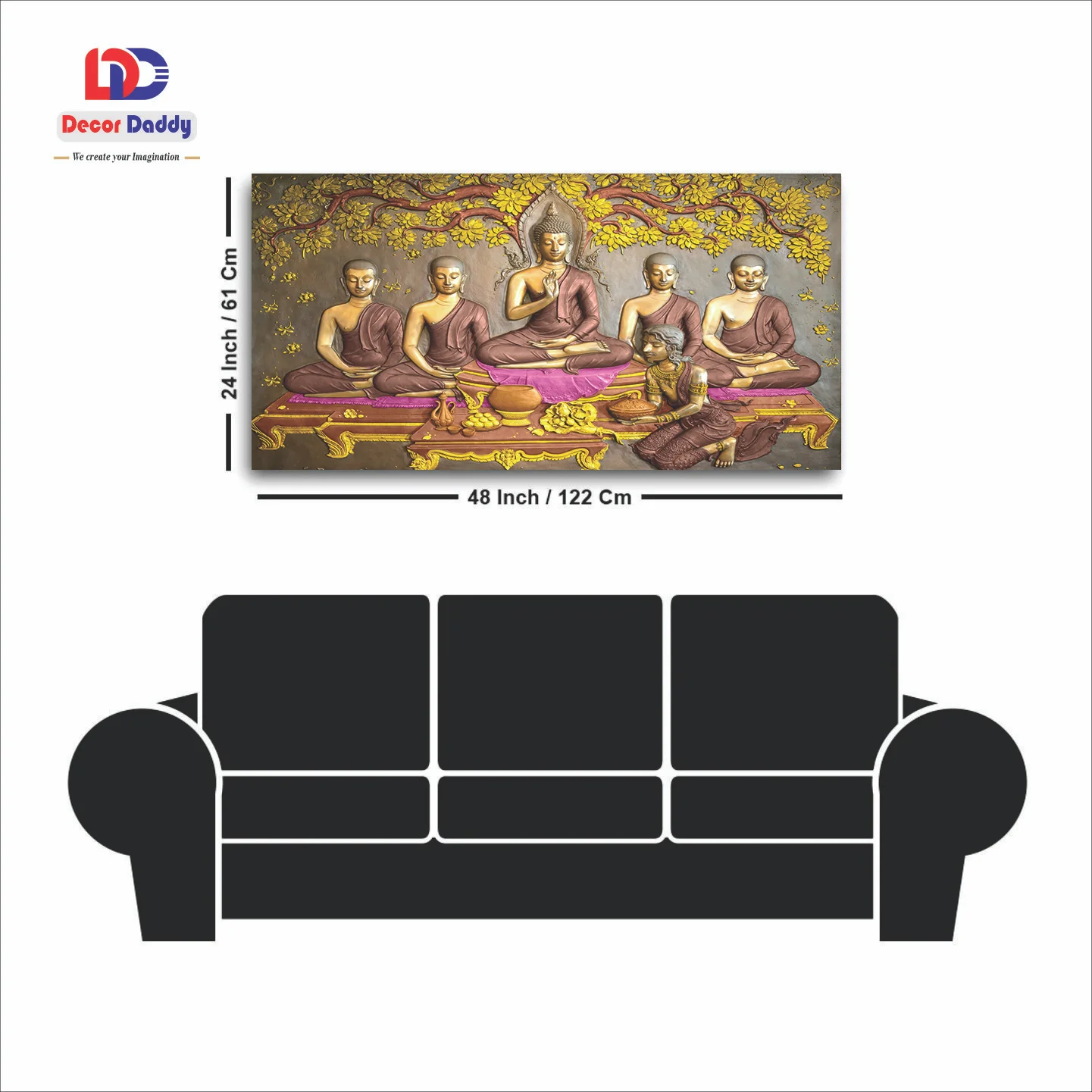 Buddha Premium Canvas Wall Painting decorative masterpiece for home decor