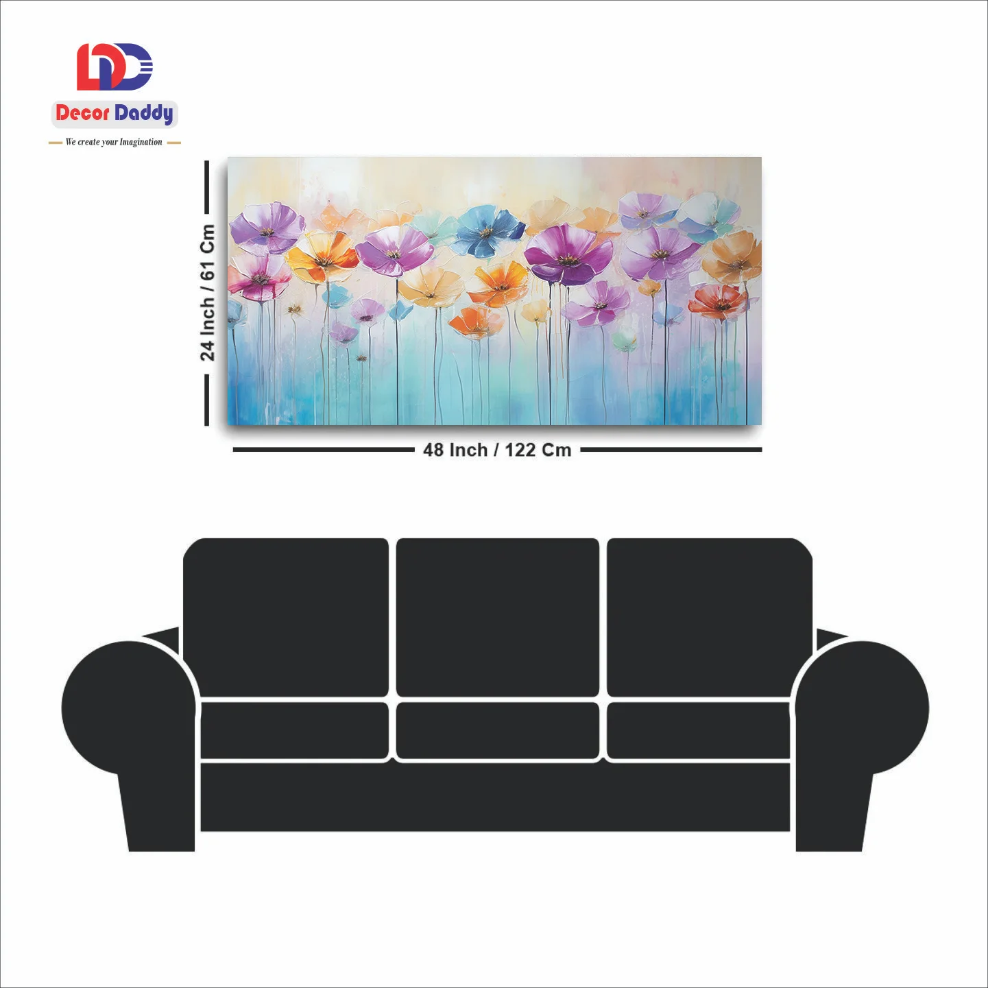 Colorful abstract flower Canvas Wall Painting decorative masterpiece for home decor