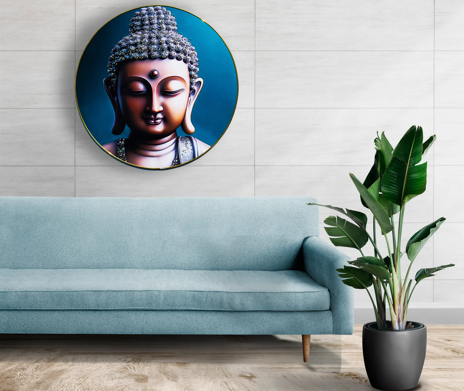 Crystal Art Painting Lord Buddha Crystal Painting with Frame decorative masterpiece for home decor