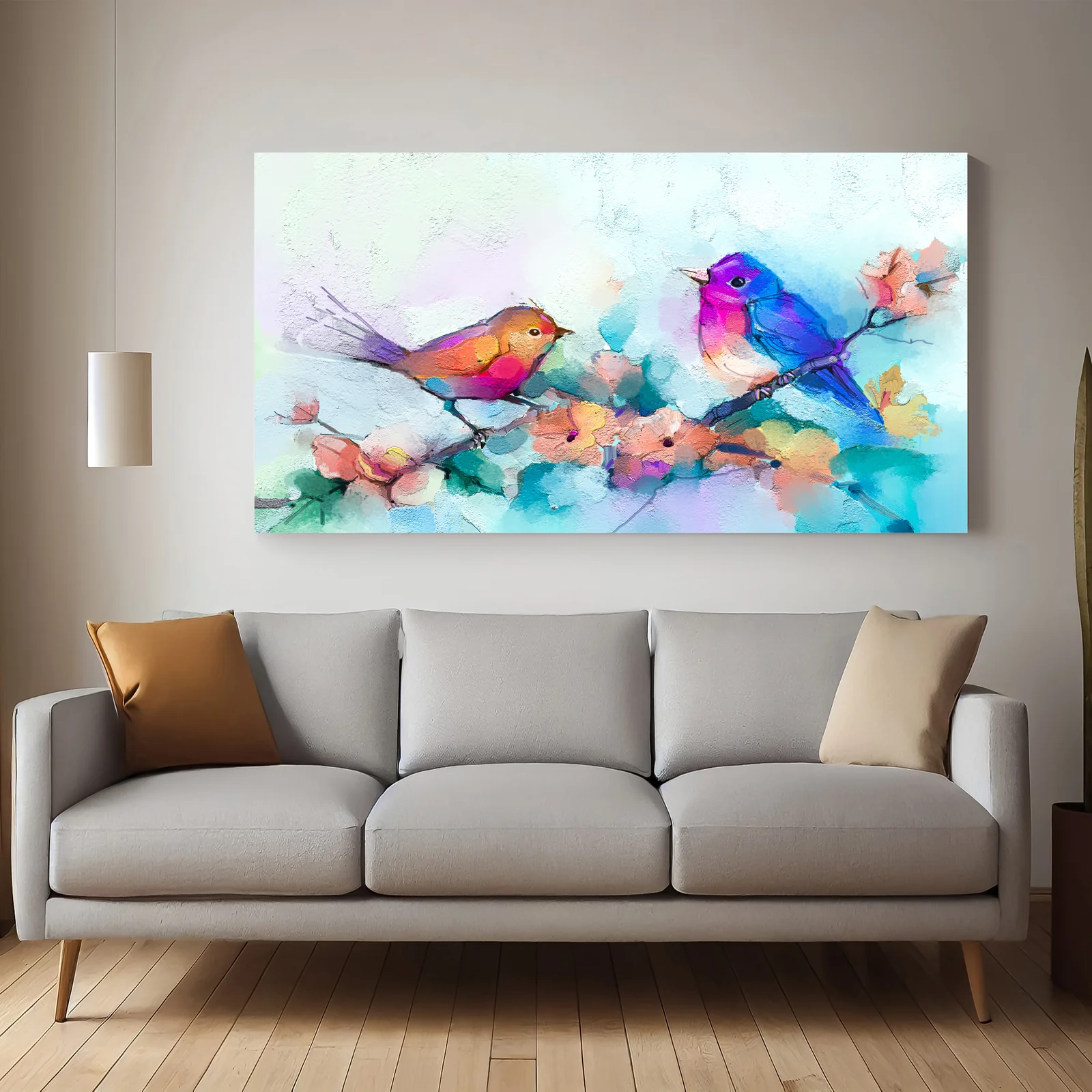 Flowers & Birds Canvas Wall Painting decorative masterpiece for home decor