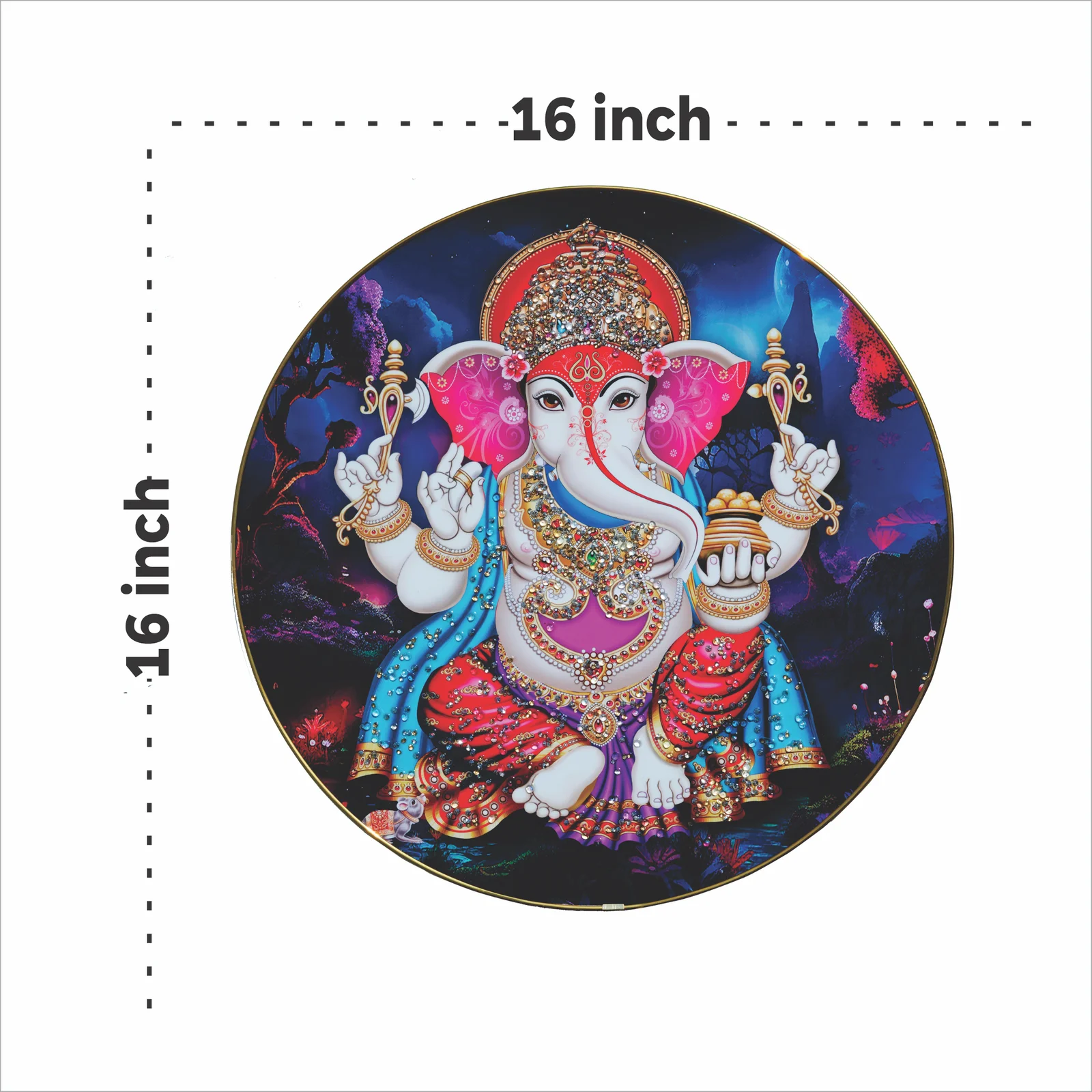 Crystal Art Painting God Ganesh Painting with Frame decorative masterpiece for home decor