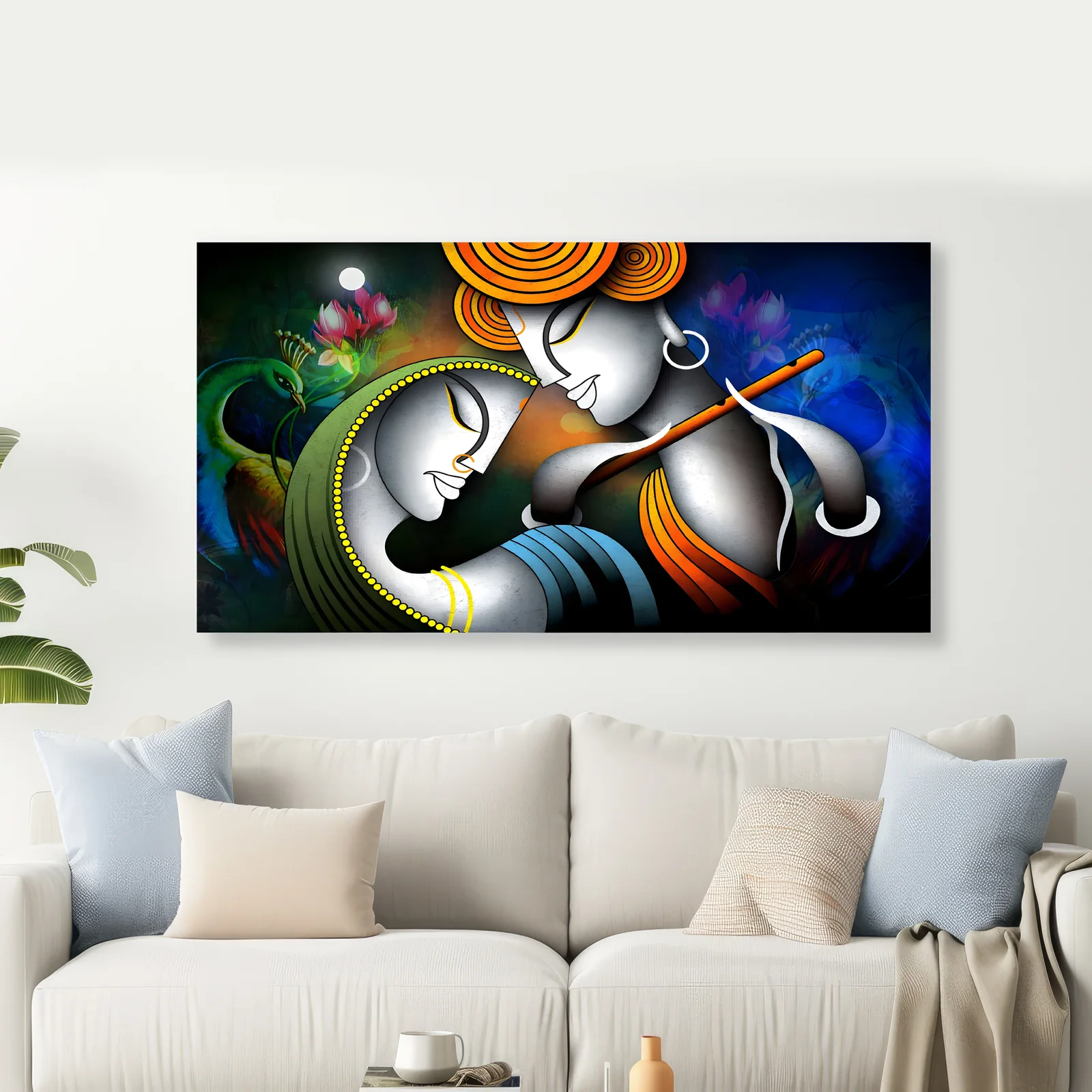 Krishna Radha Premium Canvas Wall Painting decorative masterpiece for home decor