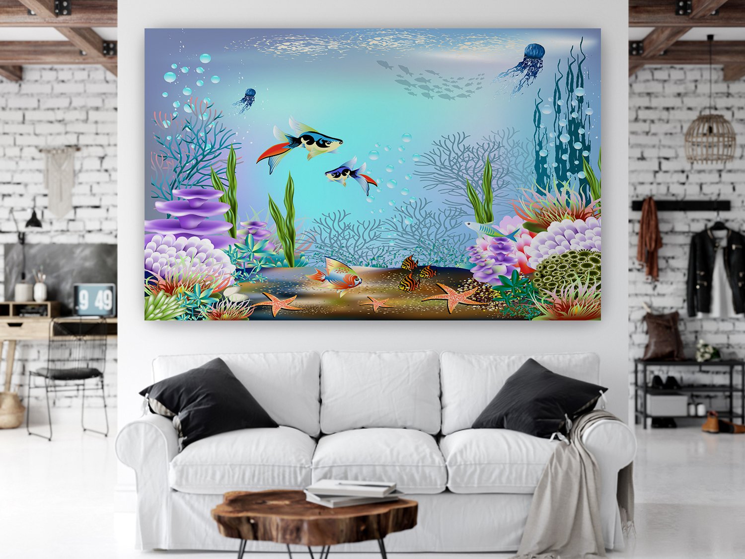Beautiful Fish Poster Living Room, Hall, Office, Bedroom, Kitchen   decorative masterpiece for home decor