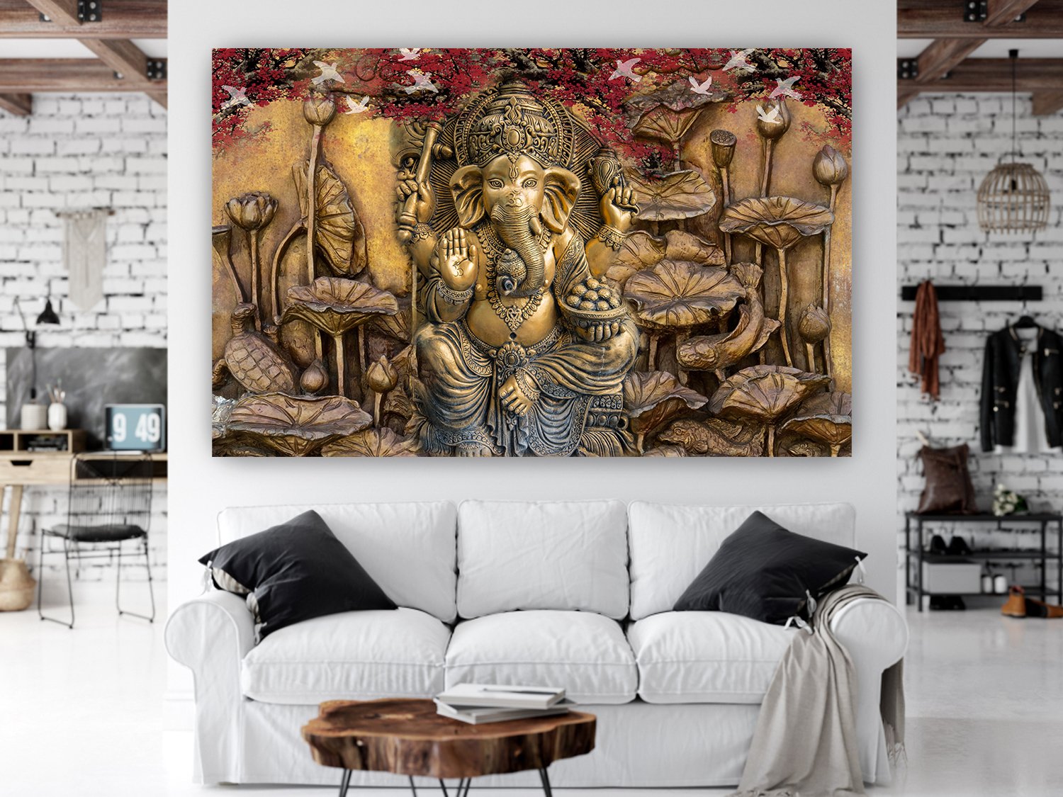 Ganesh ji  poster Living Room, Hall, Office, Bedroom decorative masterpiece for home decor