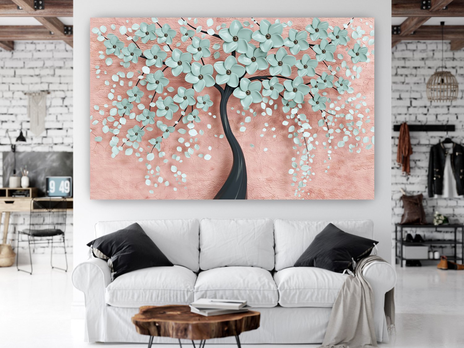 3d embossed flower wall poster living room, bedroom, Hall, Play Room   decorative masterpiece for home decor