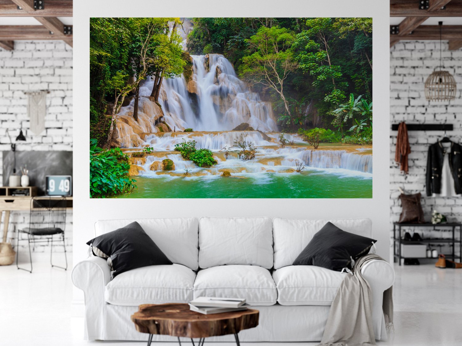Beautiful waterfall Scenery wall poster Living Room, Hall, Office, Bedroom decorative masterpiece for home decor