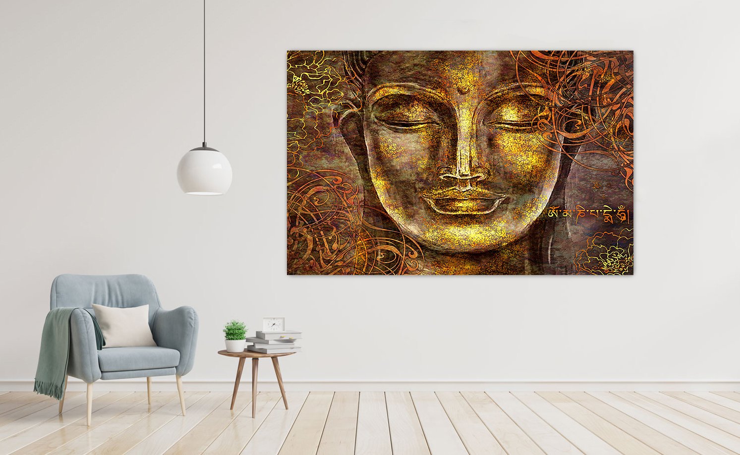 Golden Buddha wall poster living room, hall, bedroom, office decorative masterpiece for home decor