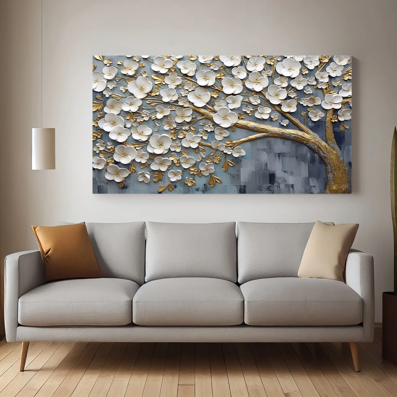 White Flowers Tree Canvas Wall Painting  decorative masterpiece for home decor